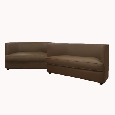  Ecart International Pair of Ecart Design Canapes W in Chocolate Leather