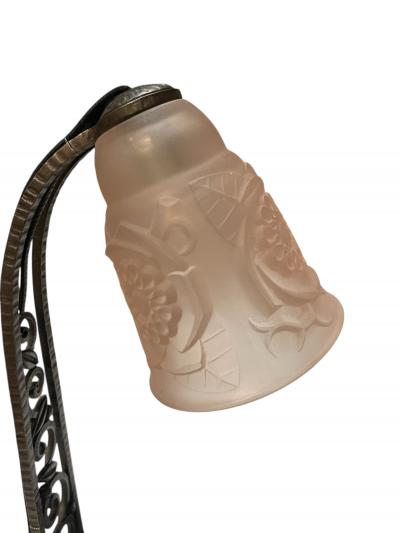  Edgar Brandt 1930s Wrought iron table lamp attributed to Edgar Brandt