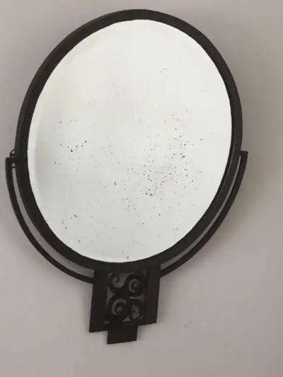  Edgar Brandt Edgar Brandt Wrought Iron Mirror