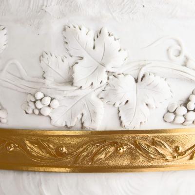  Edme Samson et Cie Antique French pair of ormolu mounted bisque porcelain pedestals