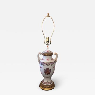  Edme Samson et Cie Antique Samson French Porcelain Vase Chinese Armorial Crest Table Lamp