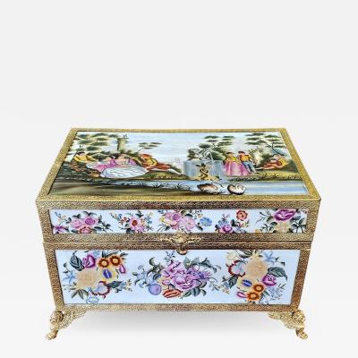  Edme Samson et Cie Late 19th Century Sevres Style Exceptional Samson Dressing Table Box