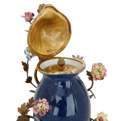  Edme Samson et Cie Meissen style porcelain and gilt bronze table fountain by Samson