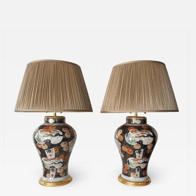  Edme Samson et Cie Pair of Samson Imari Lamps Mallett London