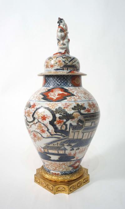  Edme Samson et Cie Samson Porcelain Imari Temple Jar on Ormolu Bronze Base circa 1850