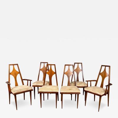  Edmond J Spence 1960s Set of 6 Edmond J Spence Walnut Dining Chairs Swedish Modern
