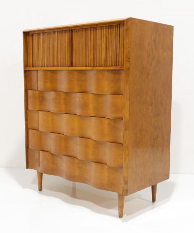  Edmond J Spence Edmond Spence Wavy Front Bachelors Chest in Maple