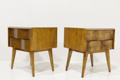  Edmond J Spence Edmond Spence Wavy Front Nightstands in Birch