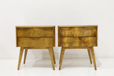  Edmond J Spence Edmond Spence Wavy Front Nightstands in Birch