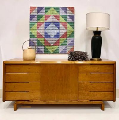  Edmond J Spence Swedish Mid century Modern Edmond Spence Credenza with 9 drawers