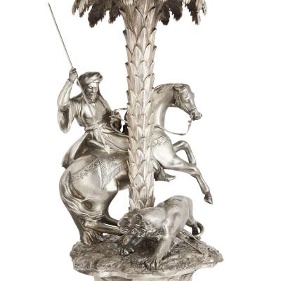  Edward Barnard Sons English silver Orientalist and equestrian centrepiece by Edward Barnard Sons