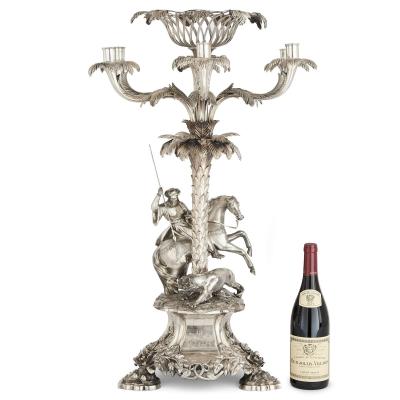  Edward Barnard Sons English silver Orientalist and equestrian centrepiece by Edward Barnard Sons