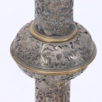  Edward F Caldwell Co Caldwell Lighting An Antique Silver and Bronze Floor Lamp by E F Caldwell early 20th C 