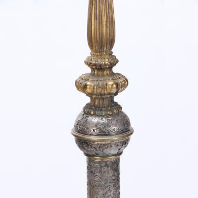  Edward F Caldwell Co Caldwell Lighting An Antique Silver and Bronze Floor Lamp by E F Caldwell early 20th C 