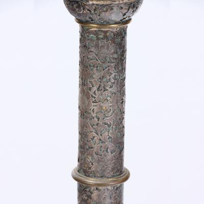  Edward F Caldwell Co Caldwell Lighting An Antique Silver and Bronze Floor Lamp by E F Caldwell early 20th C 