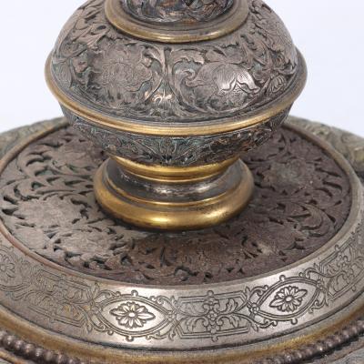  Edward F Caldwell Co Caldwell Lighting An Antique Silver and Bronze Floor Lamp by E F Caldwell early 20th C 