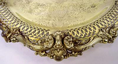  Edward F Caldwell Co Caldwell Lighting Fancy American Victorian Classical Gilt Sterling Silver Cake Plate