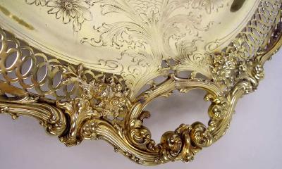  Edward F Caldwell Co Caldwell Lighting Fancy American Victorian Classical Gilt Sterling Silver Cake Plate