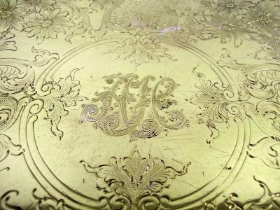  Edward F Caldwell Co Caldwell Lighting Fancy American Victorian Classical Gilt Sterling Silver Cake Plate