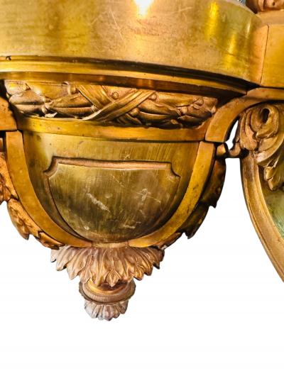  Edward F Caldwell Co Caldwell Lighting MAGNIFICIENT ANTIQUE DORE BRONZE CHERUB AND LION HEAD CHANDELIER