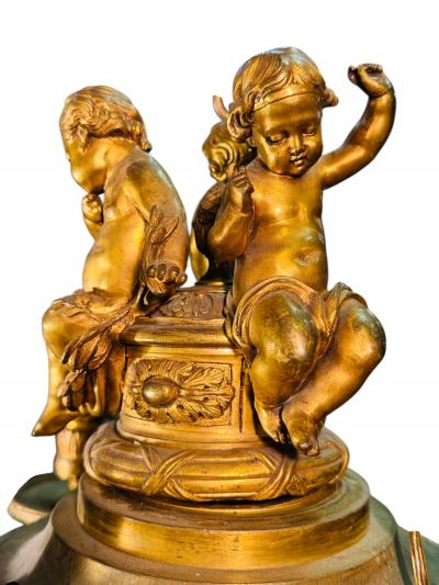  Edward F Caldwell Co Caldwell Lighting MAGNIFICIENT ANTIQUE DORE BRONZE CHERUB AND LION HEAD CHANDELIER