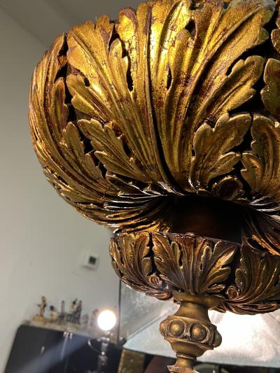  Edward F Caldwell Co Caldwell Lighting MAGNIFICIENT PAIR OF 19TH CENTURY GILT CARVED WOOD CHANDELIERS BY E F CALDWELL