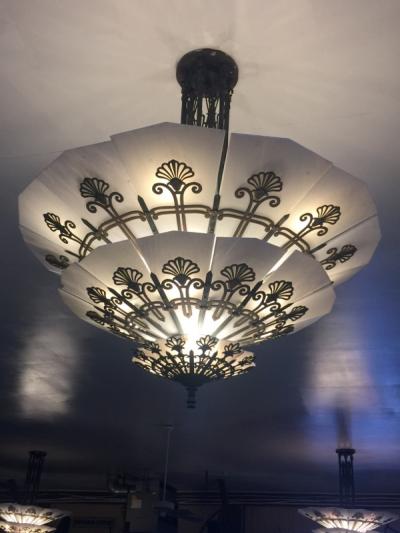  Edward F Caldwell Co Caldwell Lighting MONUMENTAL ART DECO TRIPLE TIER CHANDELIER