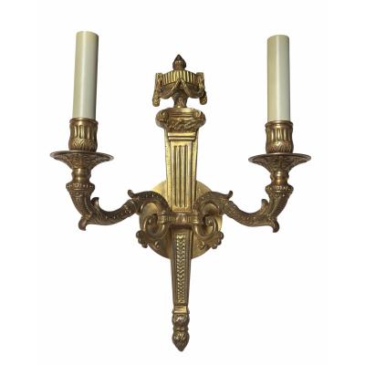  Edward F Caldwell Co Caldwell Lighting Pair of 19c Style Neoclassical Two Light Wall Sconces