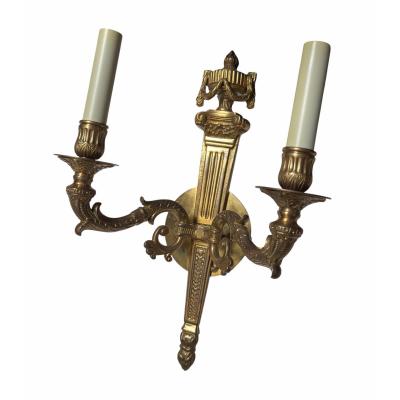  Edward F Caldwell Co Caldwell Lighting Pair of 19c Style Neoclassical Two Light Wall Sconces