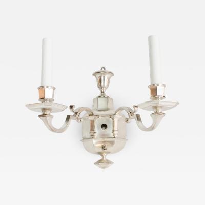  Edward F Caldwell Co Caldwell Lighting Silver Two Arm Sconces with Switches Attributed to E F Caldwell 5 available