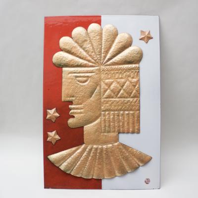  Edward Winter Enamel Wall Panel by H Edward Winter