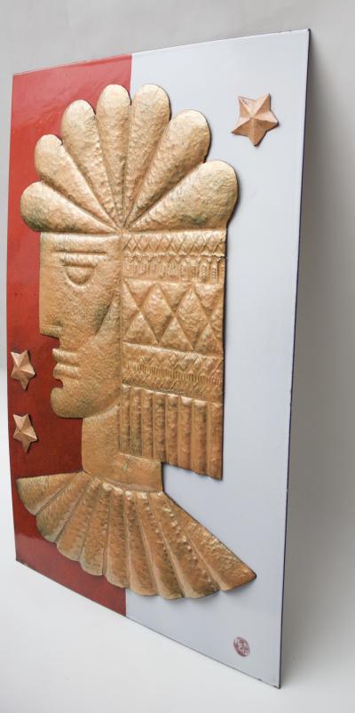  Edward Winter Enamel Wall Panel by H Edward Winter