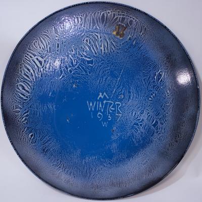  Edward Winter Transparent Enamel Metal Plaque by H Edward Winter