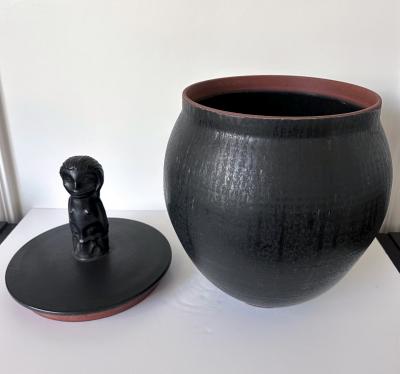  Edwin Mary Scheier Large Early Glazed and Sculpted Ceramic Vessel by Mary and Edwin Scheier