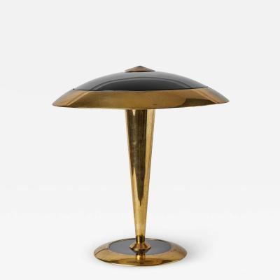  Egoluce Rare Egoluce Brass Glass Table Lamp with Original Manufacturers Label