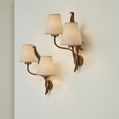  Einar B ckstr ms Einar B ckstr m pair of two light wall lights 1940s