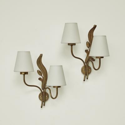  Einar B ckstr ms Einar B ckstr m pair of two light wall lights 1940s