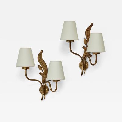  Einar B ckstr ms Einar B ckstr m pair of two light wall lights 1940s