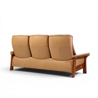  Ekornes Stressless Ekornes Stressless Mid Century Buckingham Leather Reclining Sofa