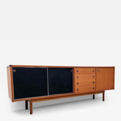  Elam Large Cabinet in Teak and Black Laminate by Elam Italy 1960s
