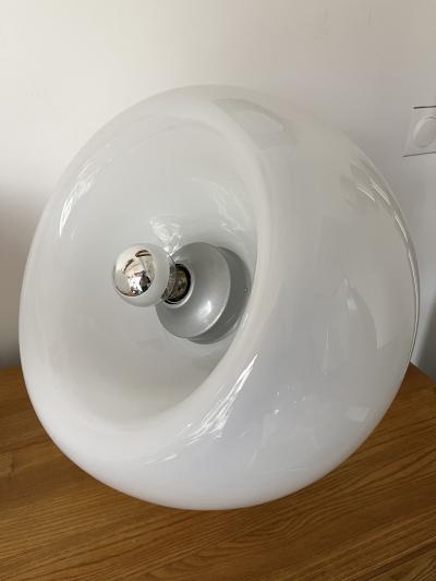  Eleanore Peduzzi Riva Space Age Pair of Vacuna Murano Glass Lamps by Artemide Italy 1968