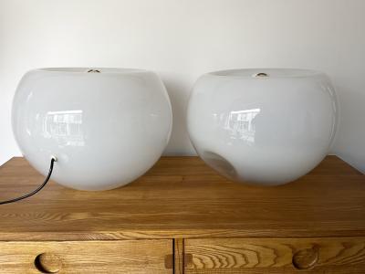 Eleanore Peduzzi Riva Space Age Pair of Vacuna Murano Glass Lamps by Artemide Italy 1968