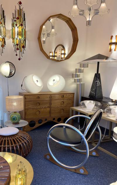  Eleanore Peduzzi Riva Space Age Pair of Vacuna Murano Glass Lamps by Artemide Italy 1968