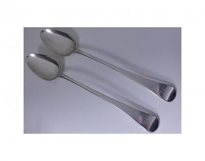  Eley Fearn Chawner Pair Georgian Silver Serving Spoons London 1811 Eley Fearn Chawner