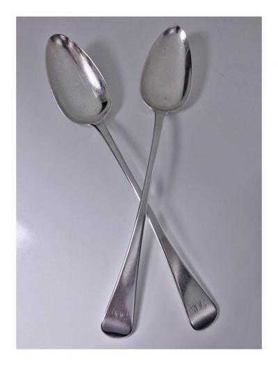 Eley Fearn Chawner Pair Georgian Silver Serving Spoons London 1811 Eley Fearn Chawner