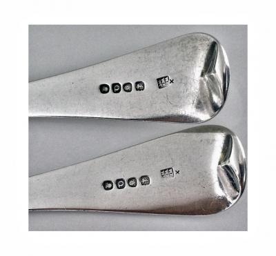  Eley Fearn Chawner Pair Georgian Silver Serving Spoons London 1811 Eley Fearn Chawner