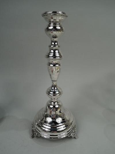  Elgin Silversmith Co Pair of Traditional Old Country Friday Night Shabbos Candlesticks