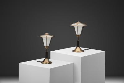  Elidus Pair of Model 602 Brass Table Lamps by Elidus Sweden ca 1940s