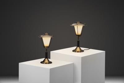  Elidus Pair of Model 602 Brass Table Lamps by Elidus Sweden ca 1940s