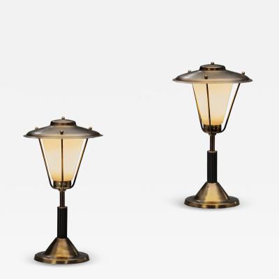  Elidus Pair of Model 602 Brass Table Lamps by Elidus Sweden ca 1940s